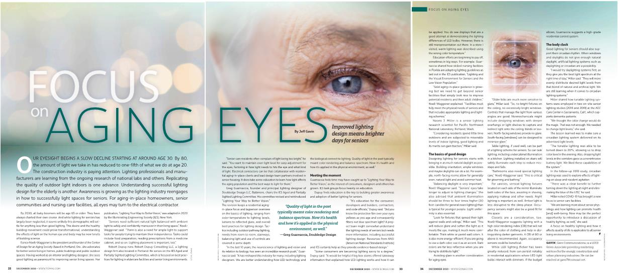 Focusing on Aging Eyes, Electrical Contractor Magazine, December 2020