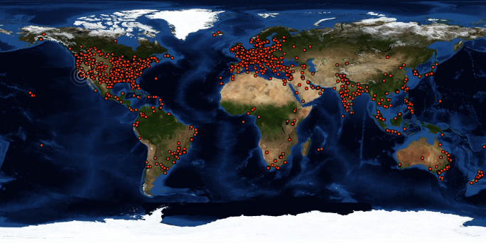 World Map of ChromaTherapyLight.com on September 10,  2020, over 11,000 visitors from 133 countries. 